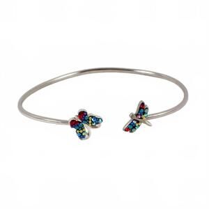 NEW MOSAICO women's austrian crystals butterfly bracelet in silver - multi